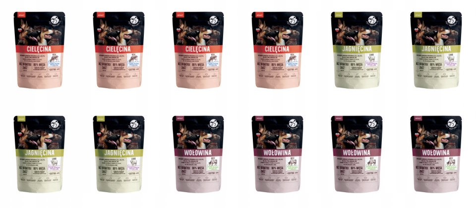 Levně MIX Krmiva Pro Psa Premium Trhané Kousky Pet Republic x 12 Kusů