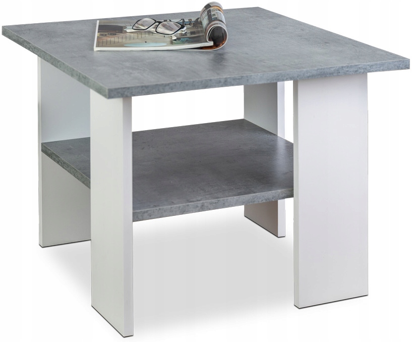 Kavos staliukas baltas/betoninis loft kavos staliukas 60x60