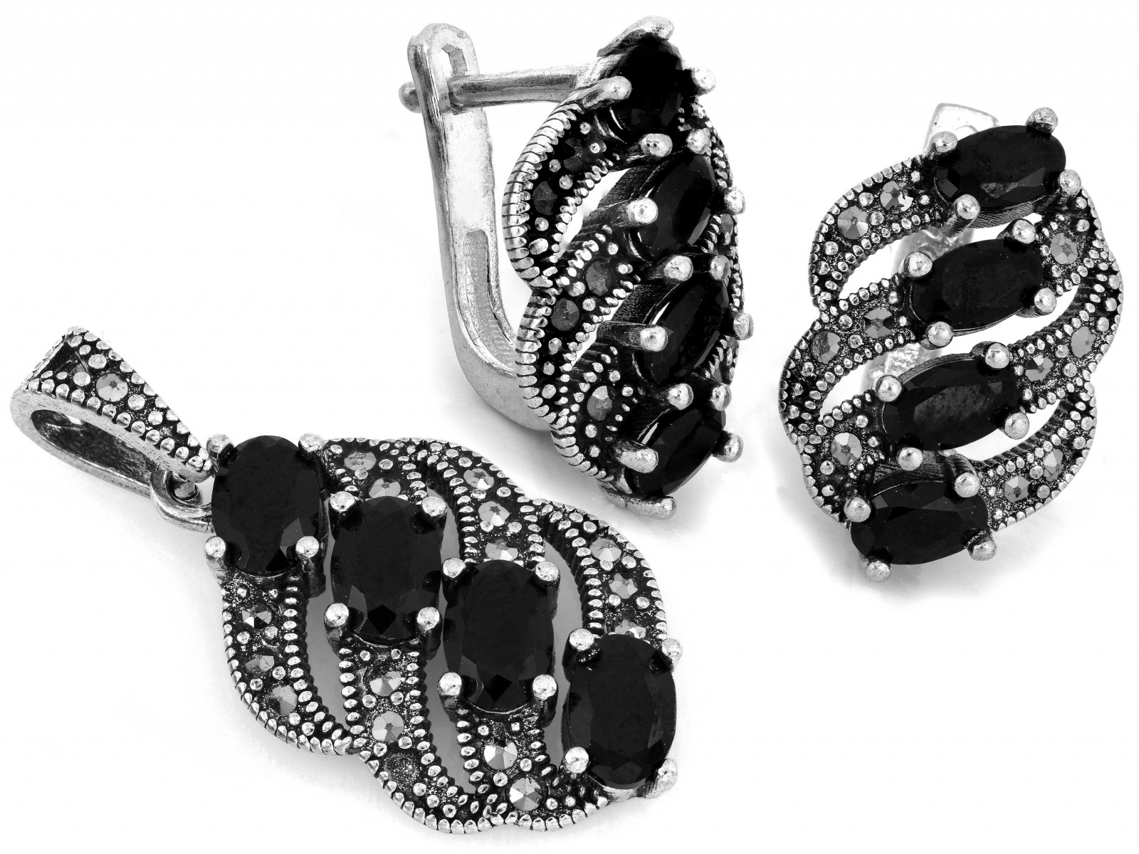 Stříbrný komplet 925 s zirkony, módní pro ni