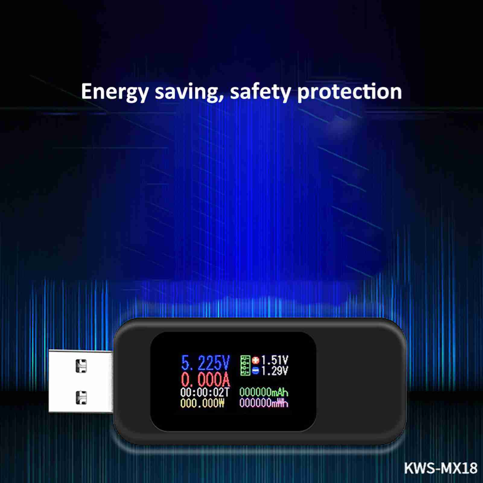 KWS-MX18L 10 In1 Digital LCD Wyświetlacz tester USB prąd prądowy UY