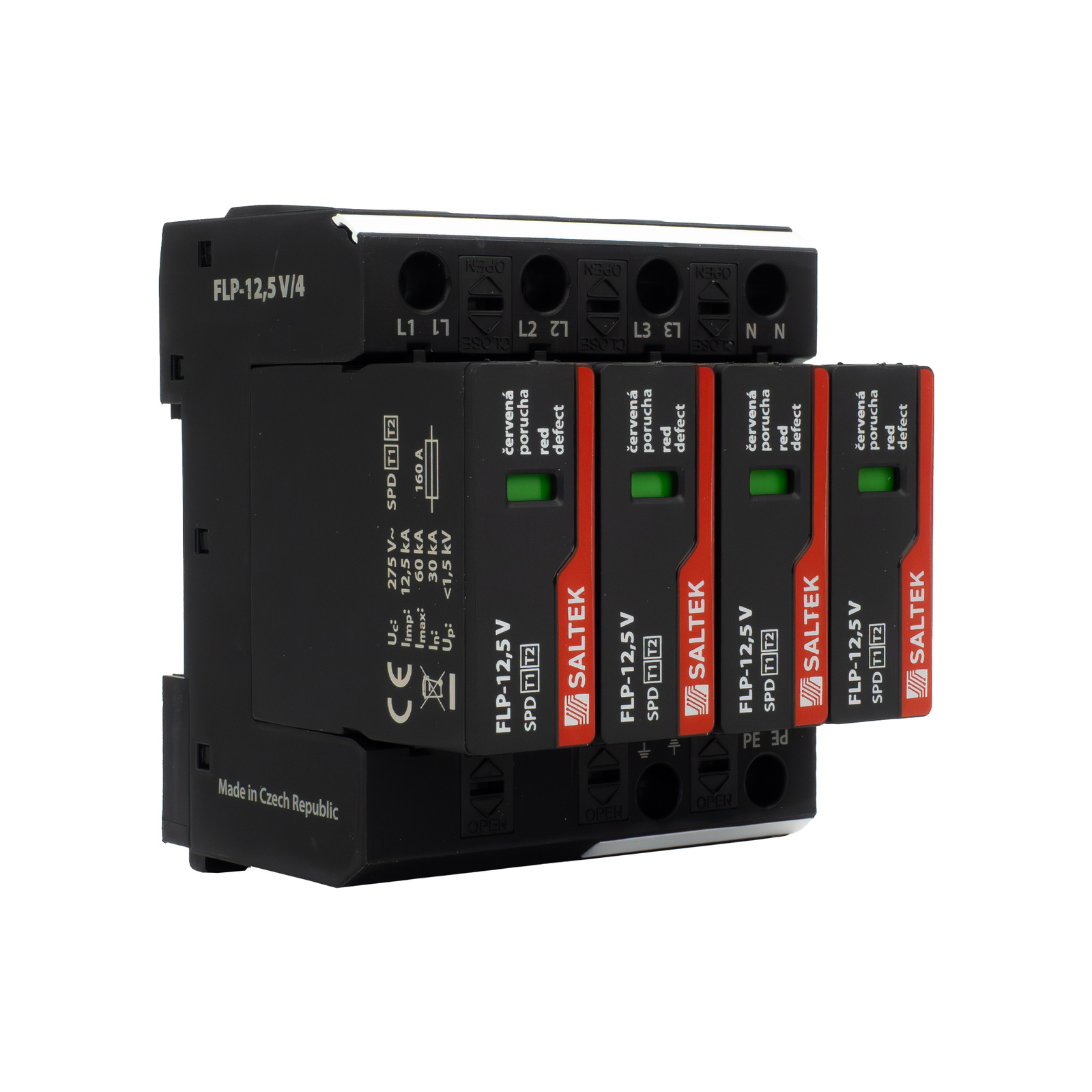Ogranicznik przepięć typ 1 12.5kA FLP-12,5 V/4 do 350V DC szyna Din