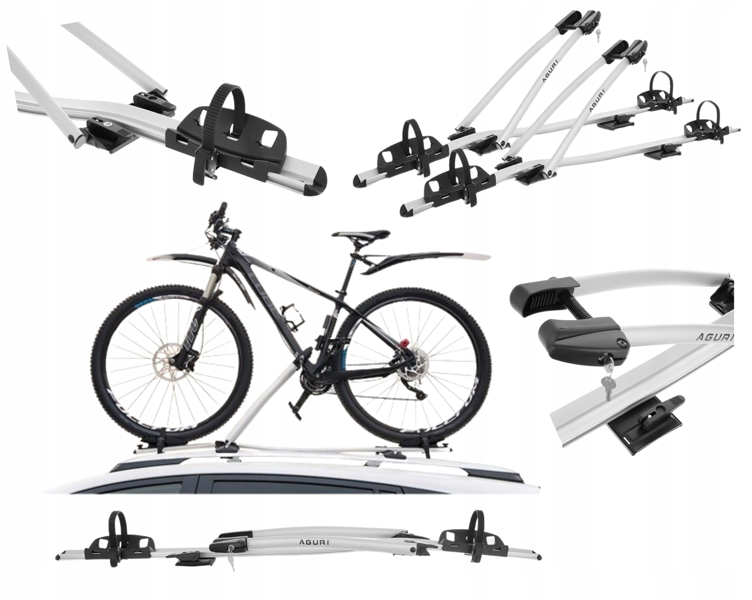 Aguri Acuda III Aluminium Nosič bicyklov na strechu za ramenom