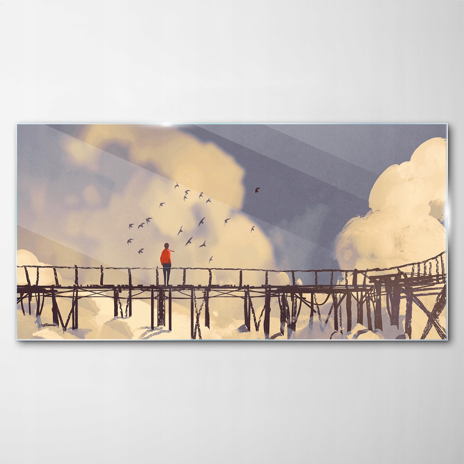 

Hartowany Obraz Szklany Most Człowiek Niebo 140x70