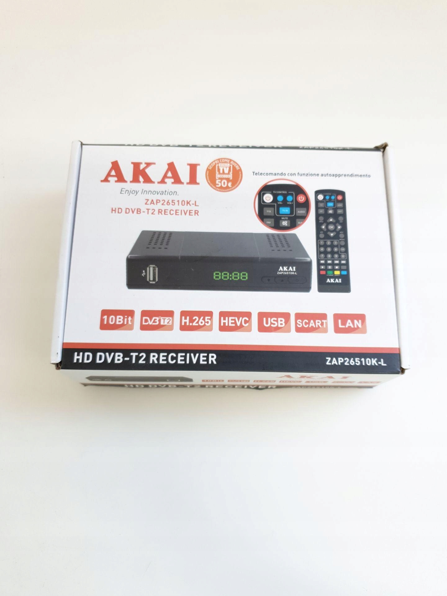 AKAI TUNER DVB-T2 H.265 HEVC HFD 10BIT Marka inna