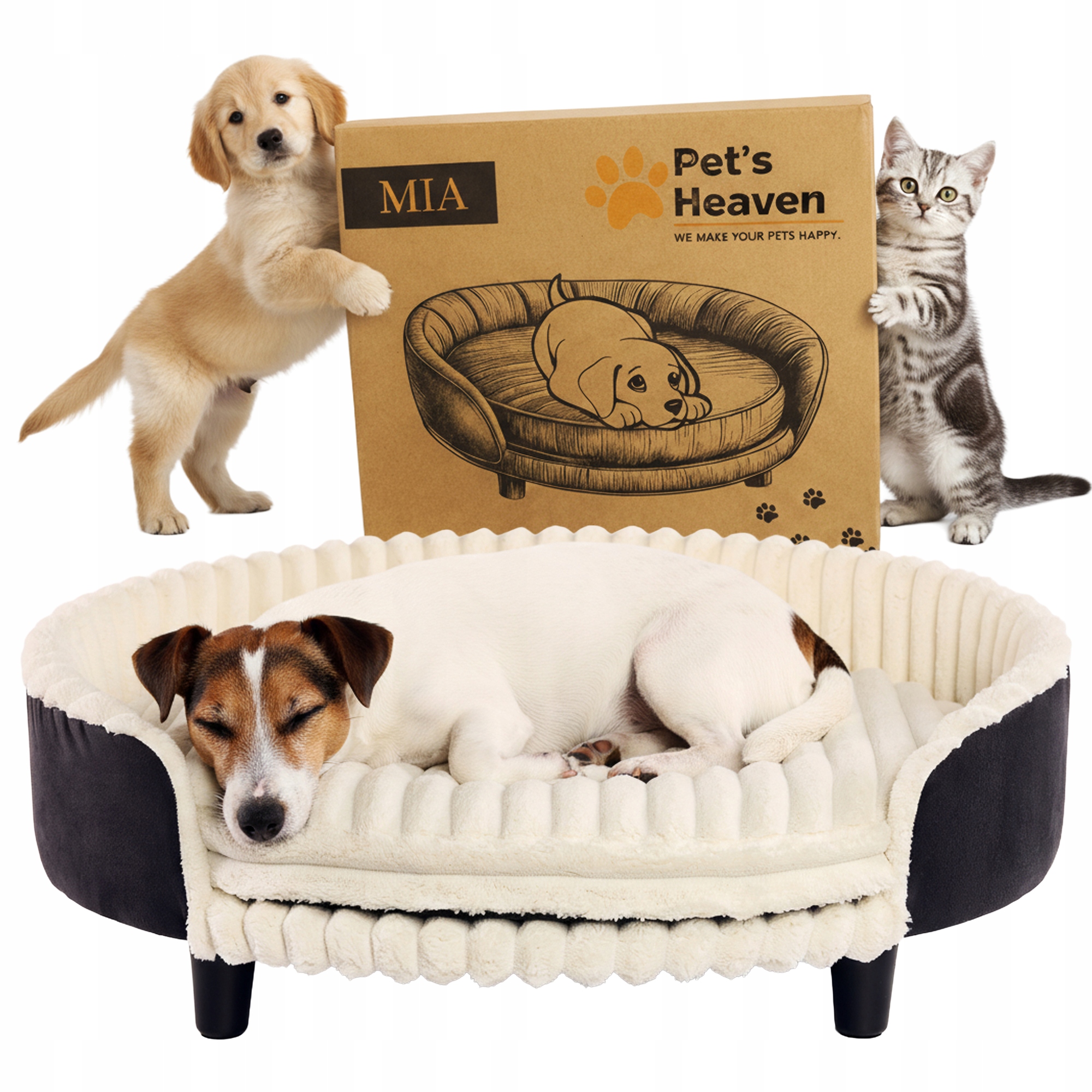 Pelíšek pro psa kočku pro zvířata, měkká pohovka L65x55, pohodlné potah