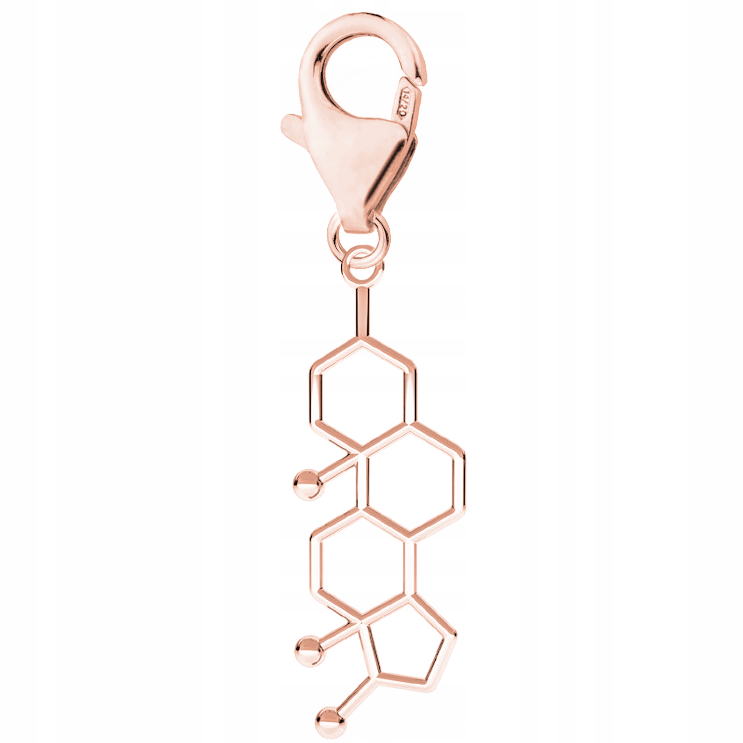 Pozlacený přívěsek Vzor Testosteron Karabinka s testosteronem Stříbro 925