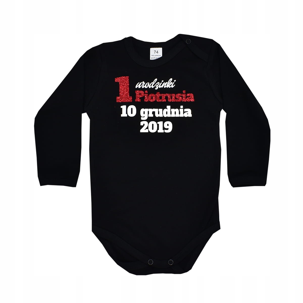 Body dziecięce 1 urodzinki z imieniem i datą urodz