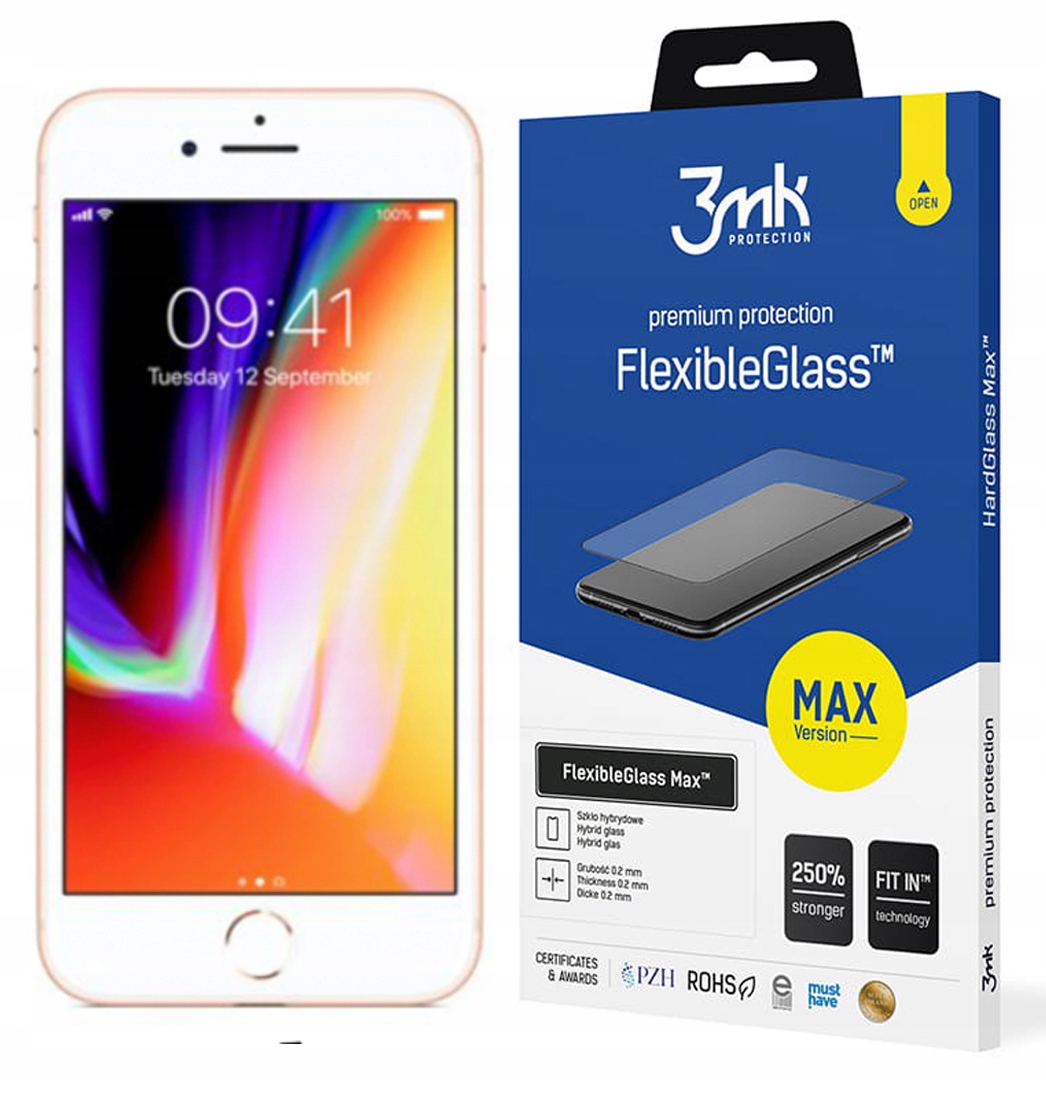 

3MK FlexibleGlass Max do iPhone 7 / 8 Plus White