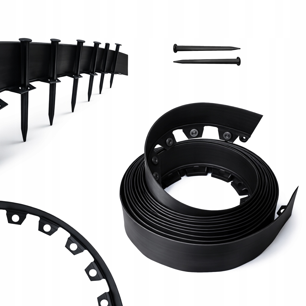 Zahradní Lem Trávníkový 30 m černý 8 cm Plast Silný Vysoký