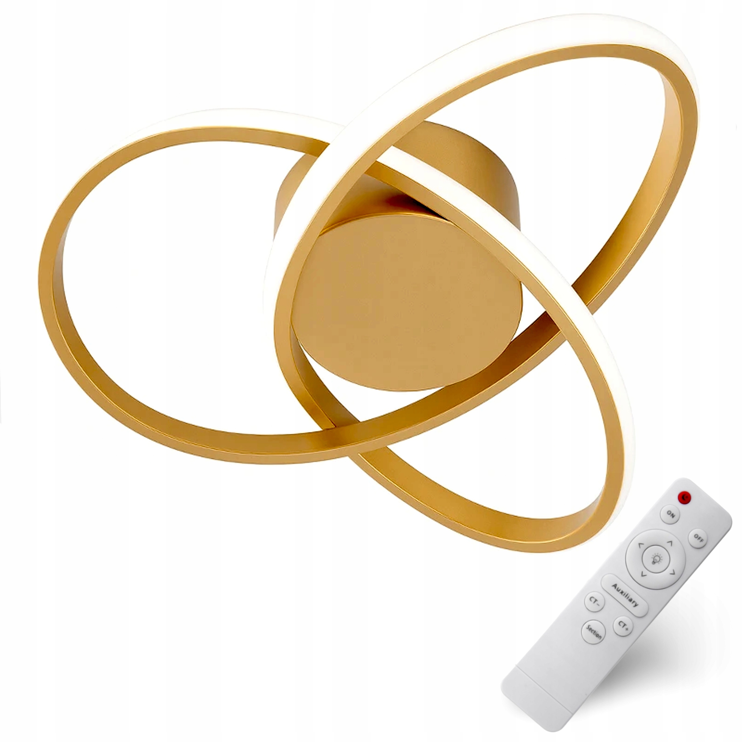 Stropná Lampa Stropné Svietidlo Led Luster Zlatá 60CM Moderná 3 Farby S Pilotom