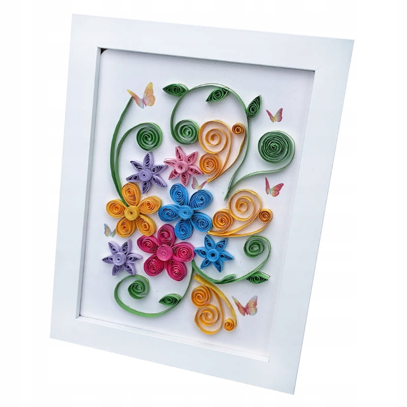 Sada na Quillingu Proužky Polní kytice Květiny Obrázek pro maminku