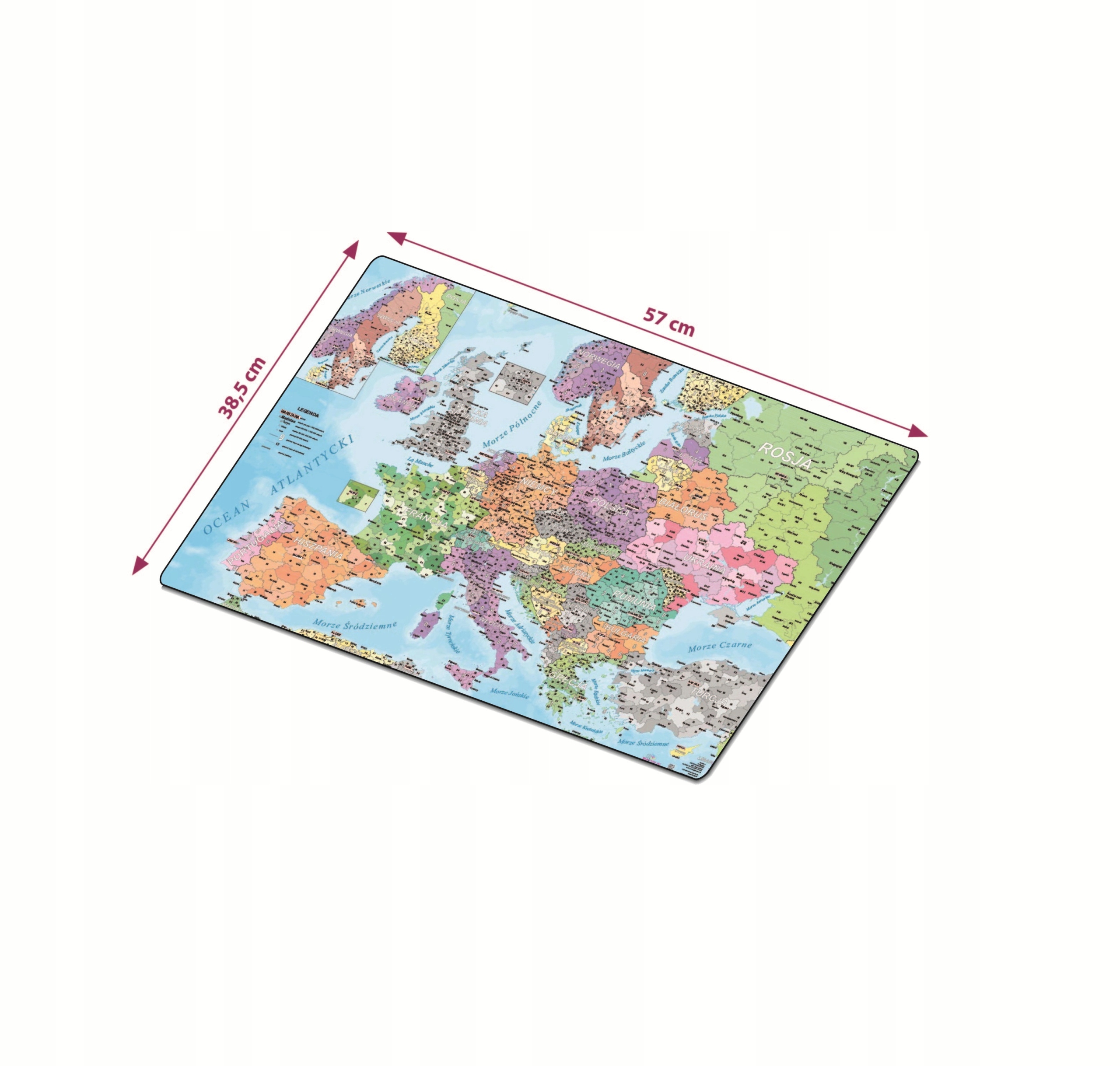 Mapa Europy Kodowa EUROPY PODKŁADKA na biurko kod0004 dobremapy.pl +GRATIS EAN (GTIN) 5906293635231