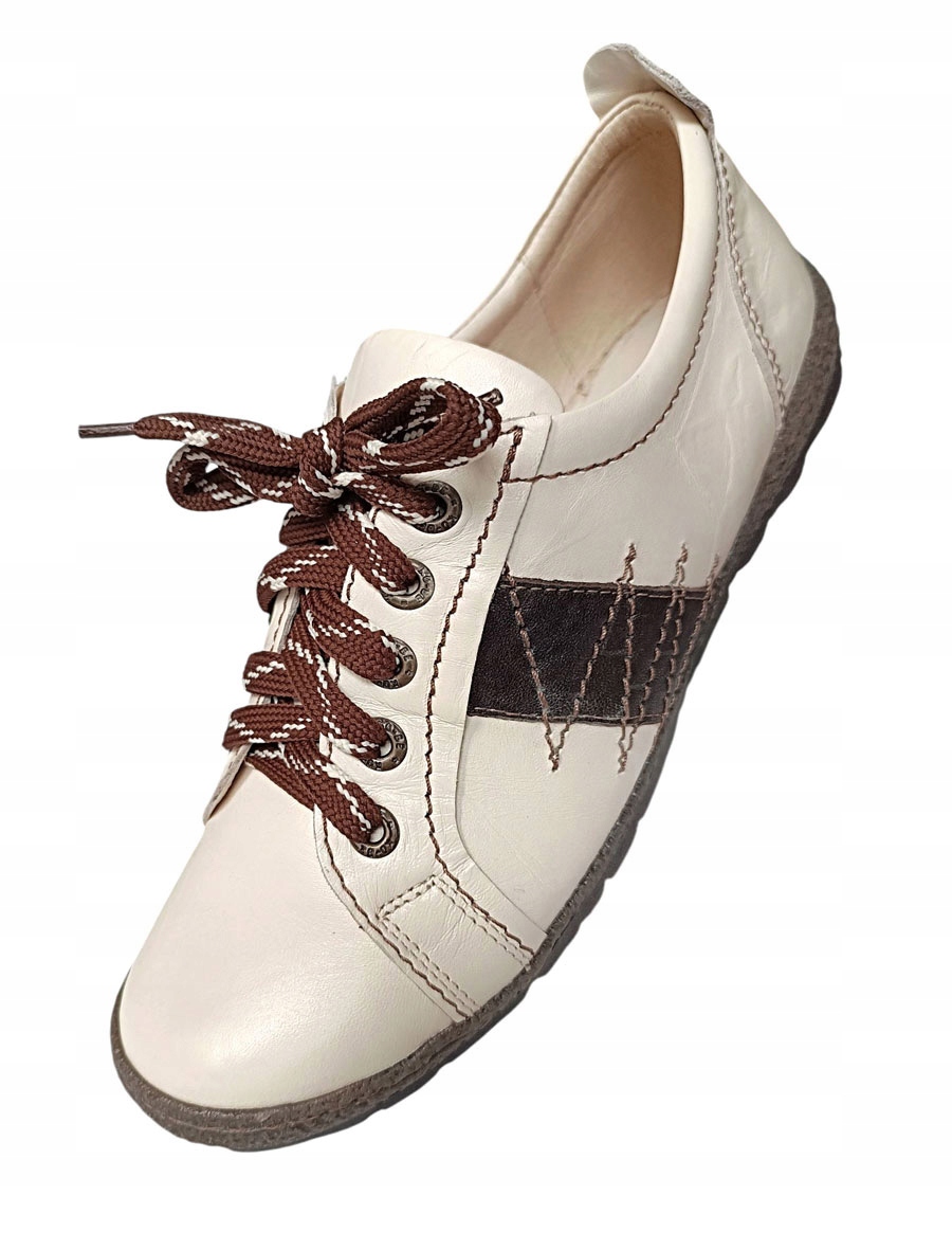 Polobotky kožené sportovní boty ButBal Francesco Caballero kůže ecru béžová 40