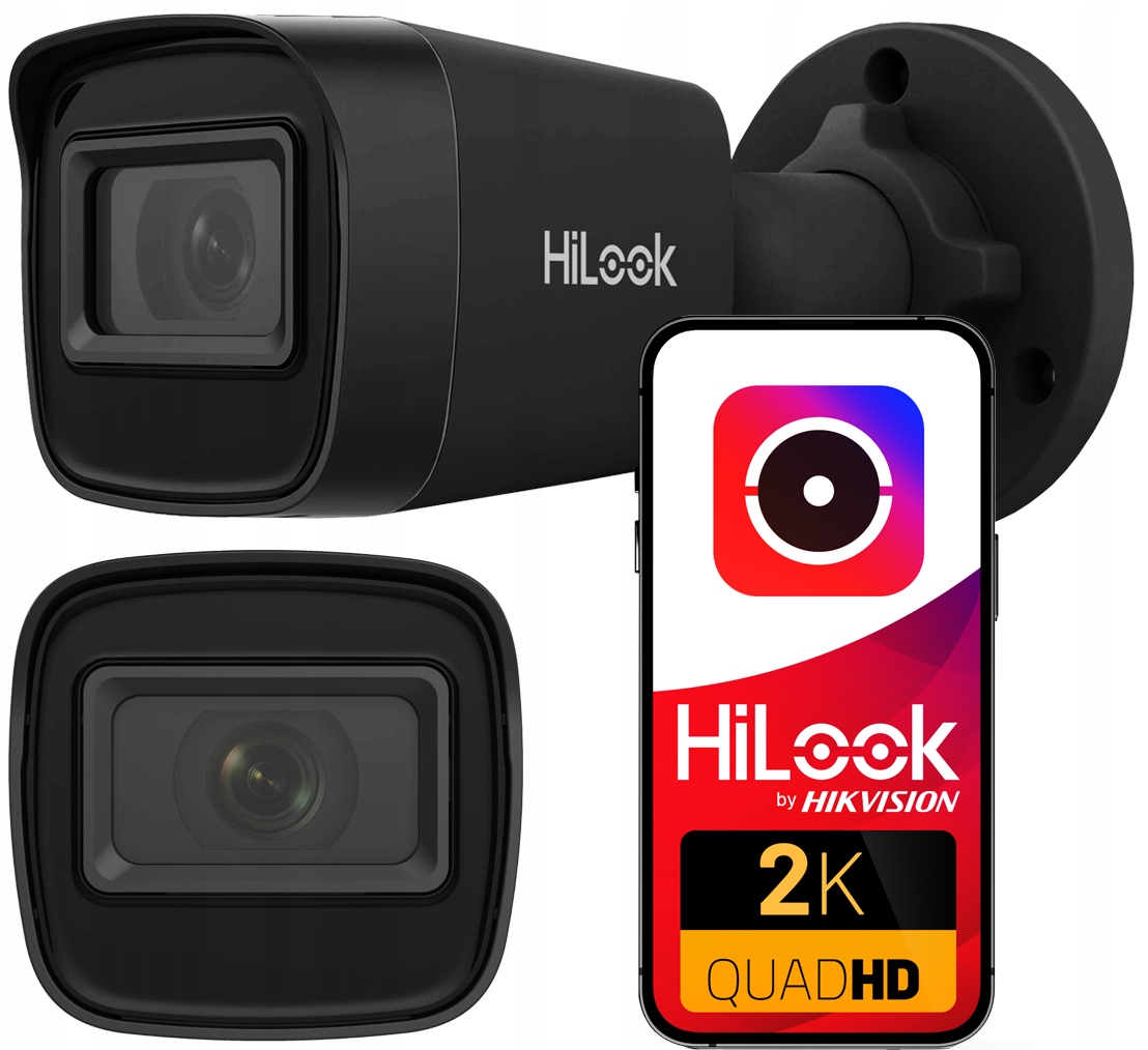 4MPx Ip kamera HiLook by Hikvision venkovní Black 2.8 mm PoE IR20 m