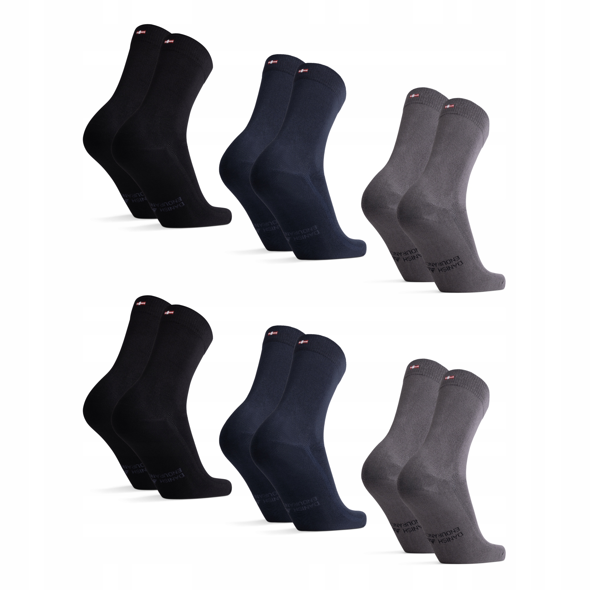 Skarpety Bambusowe Wysokie Danish Endurance Męskie i Damskie 6-Pak 39-42