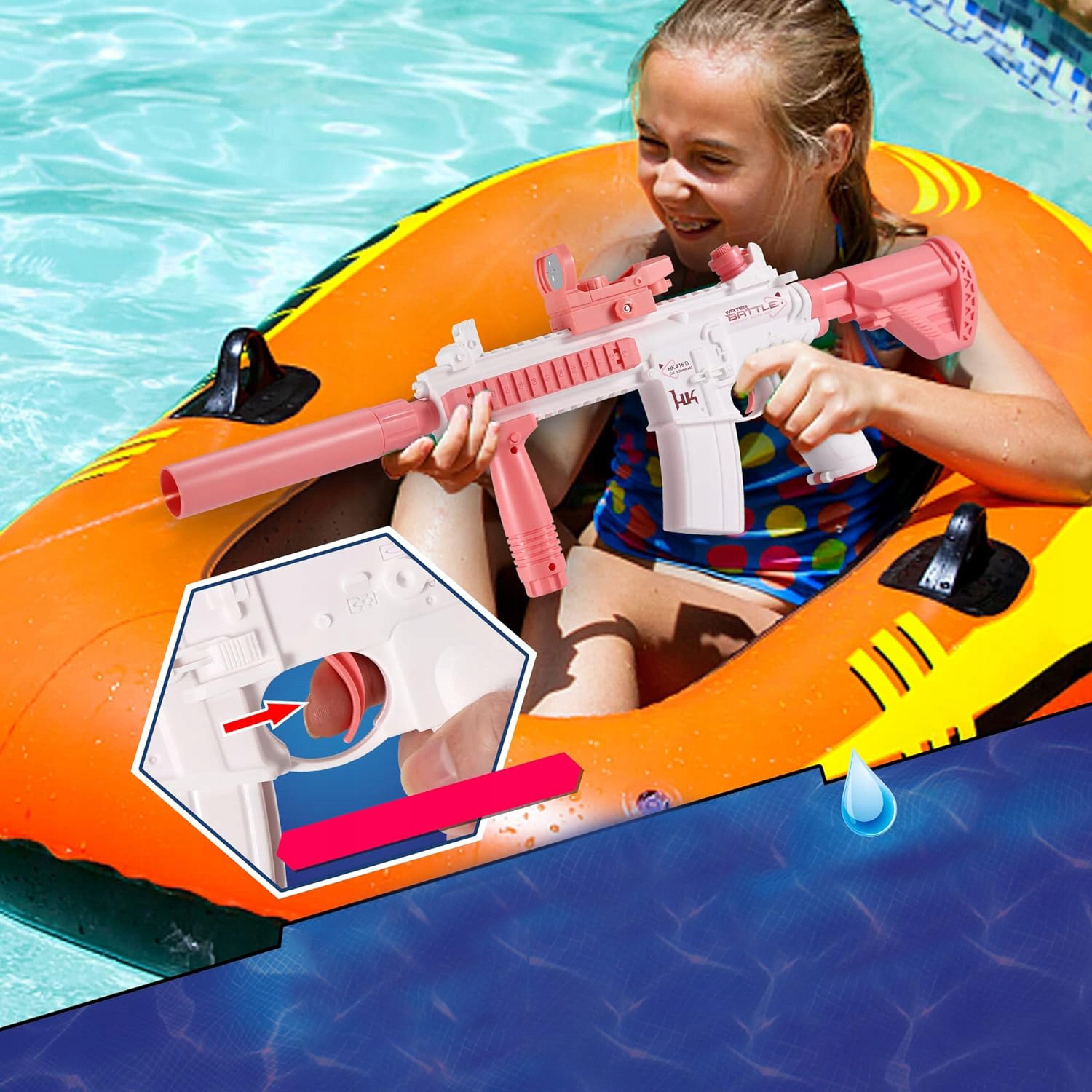 DUŻY ELEKTRYCZNY PISTOLET NA WODĘ M416 AUTOMATYCZNY STRZELANKA ZABAWKA Kod producenta M416SHUIQIANG