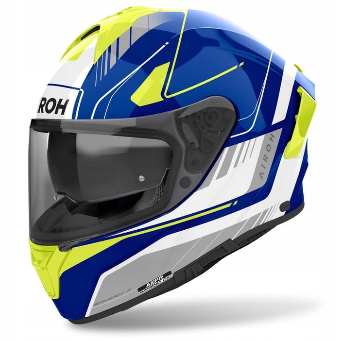 Airoh Spark 2 Chrono Modrý Žltý Lesk Integrálna Motocyklová Prilba