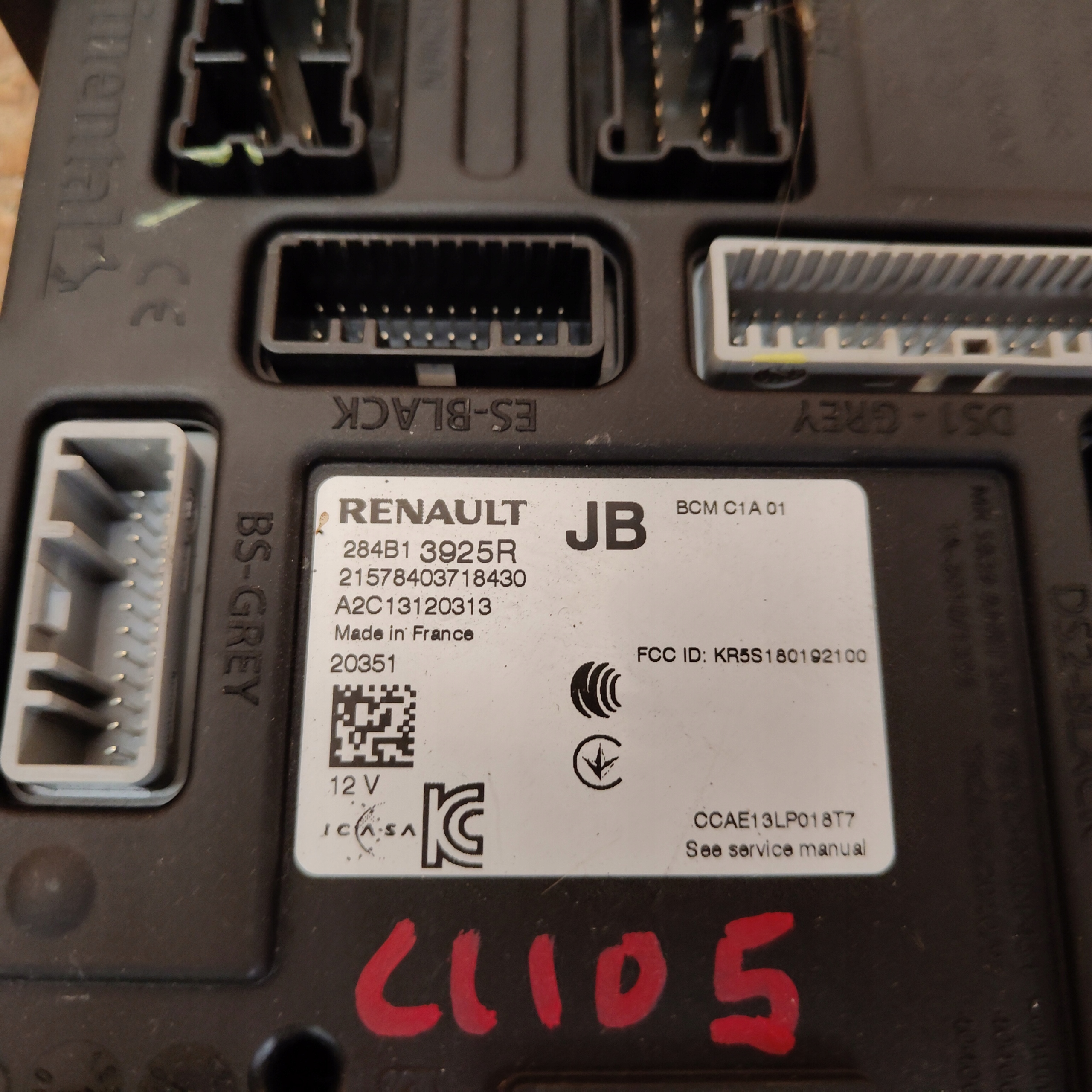 module control unit BCM RENAULT CLIO V 284b13925R