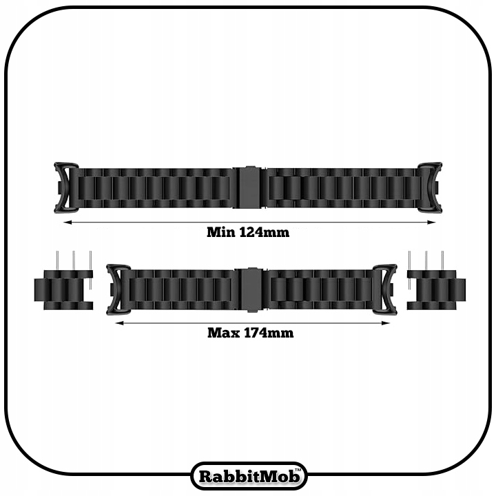 Pasek bransoleta Stalowa RabbitMob do Xiaomi Mi Smart Band 8/9/10 | Czarny Rodzaj bransoleta
