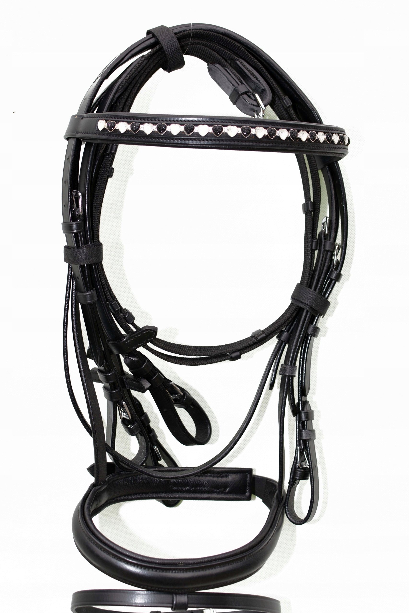 OGŁOWIE + WODZE ANATOMICZNE PROFILOWANE ROZ.COB Model Ogłowie HEARTS