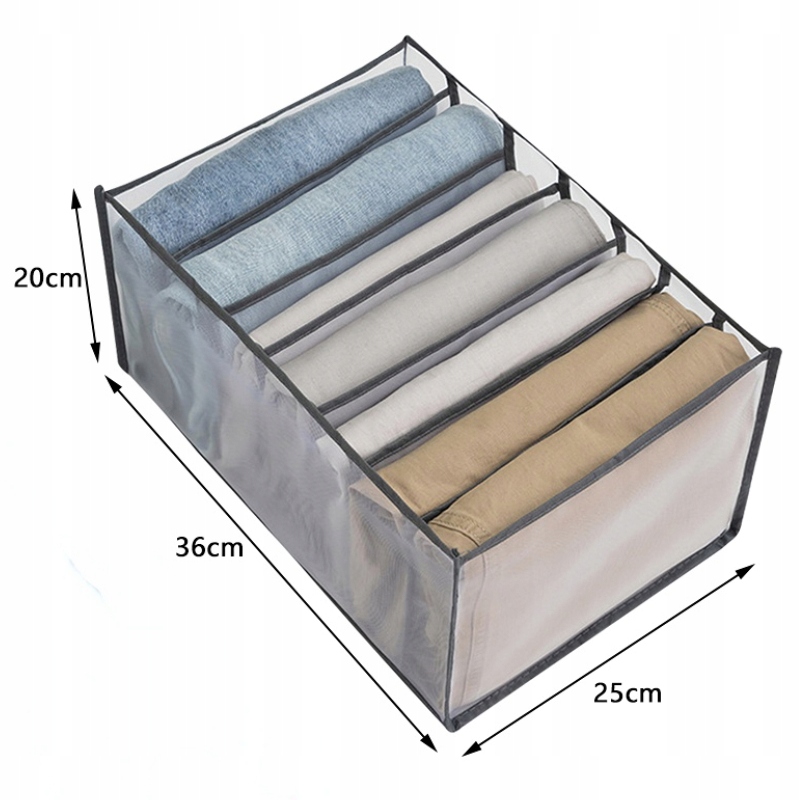 Organizer uniwersalny do szafy szuflady na ubrania spodnie duży pojemny Wysokość produktu 20 cm