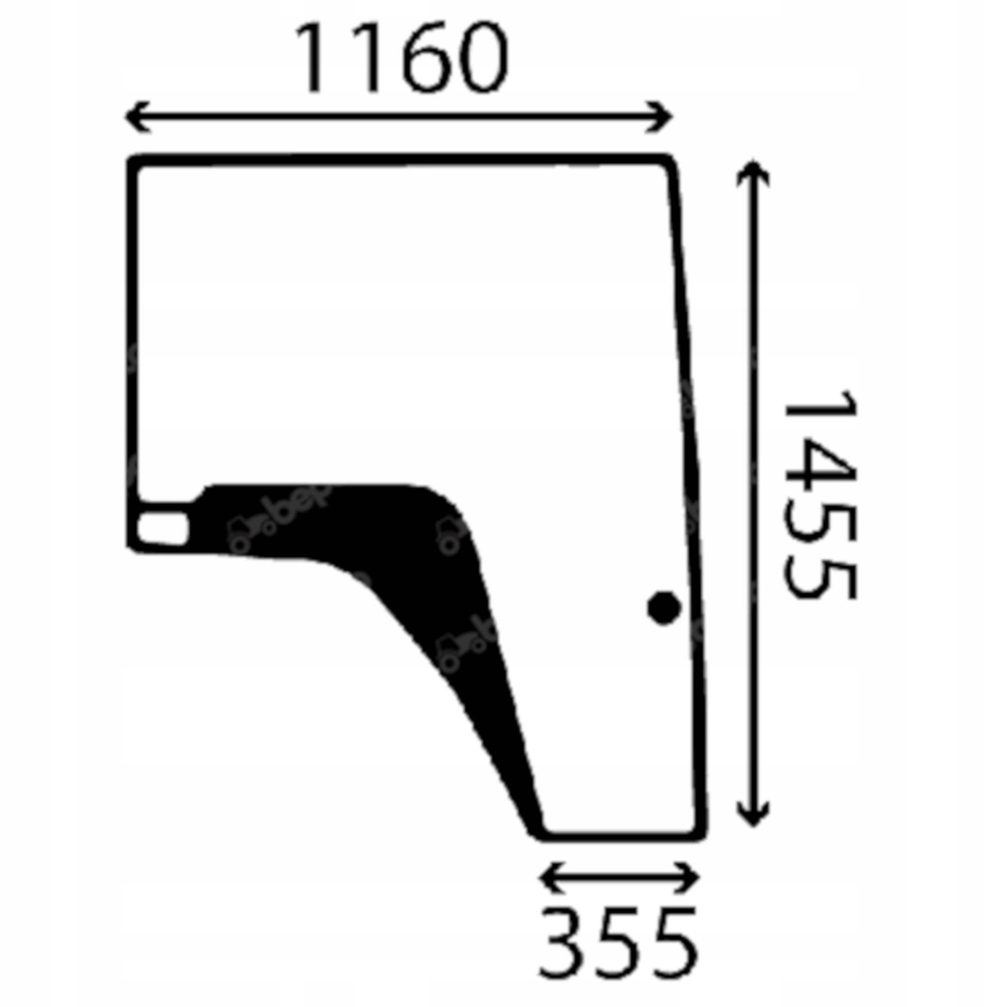 sklo John Deere boční pravé R537490