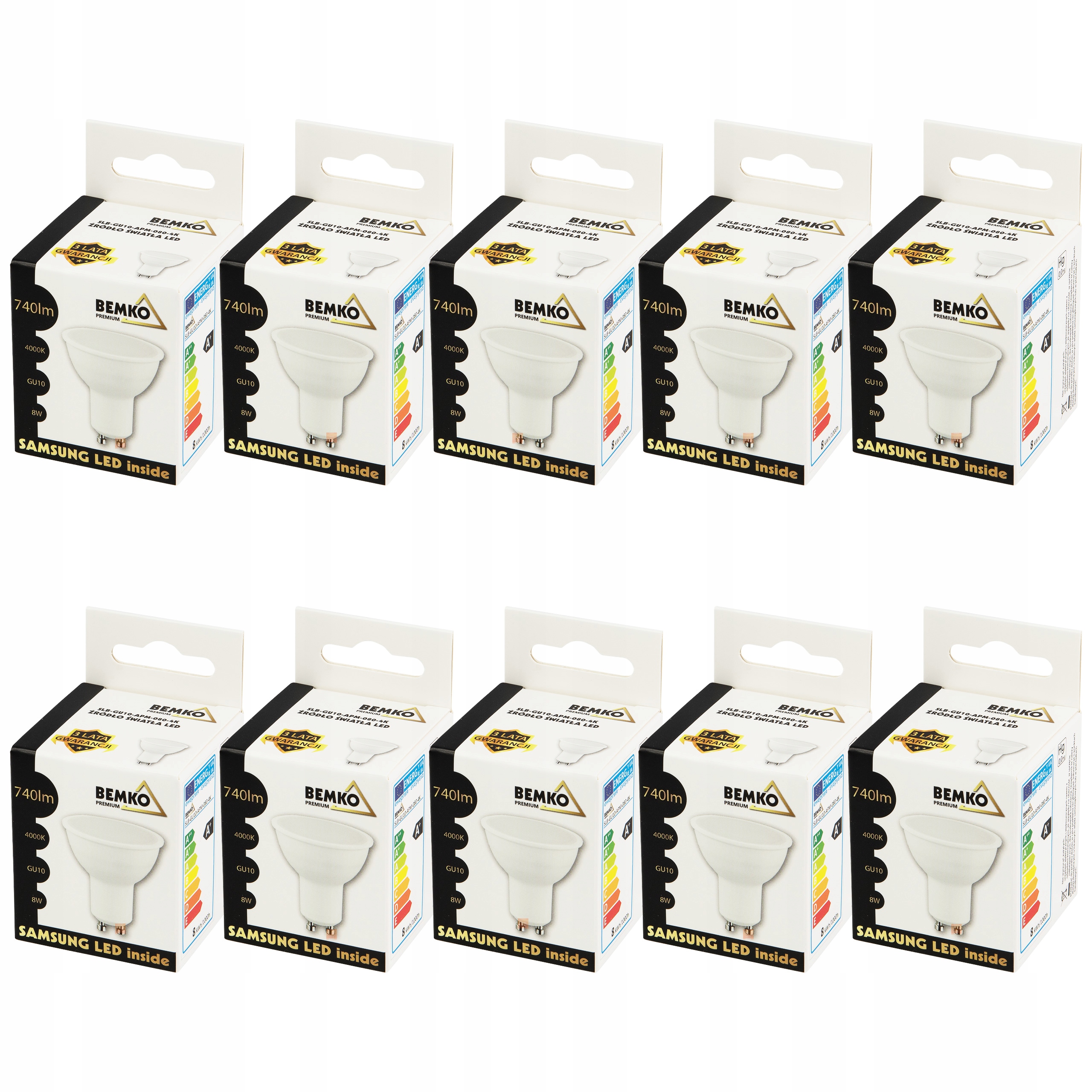 

Żarówka Led GU10 8W 740LM 4000K Samsung* 10 Sztuk