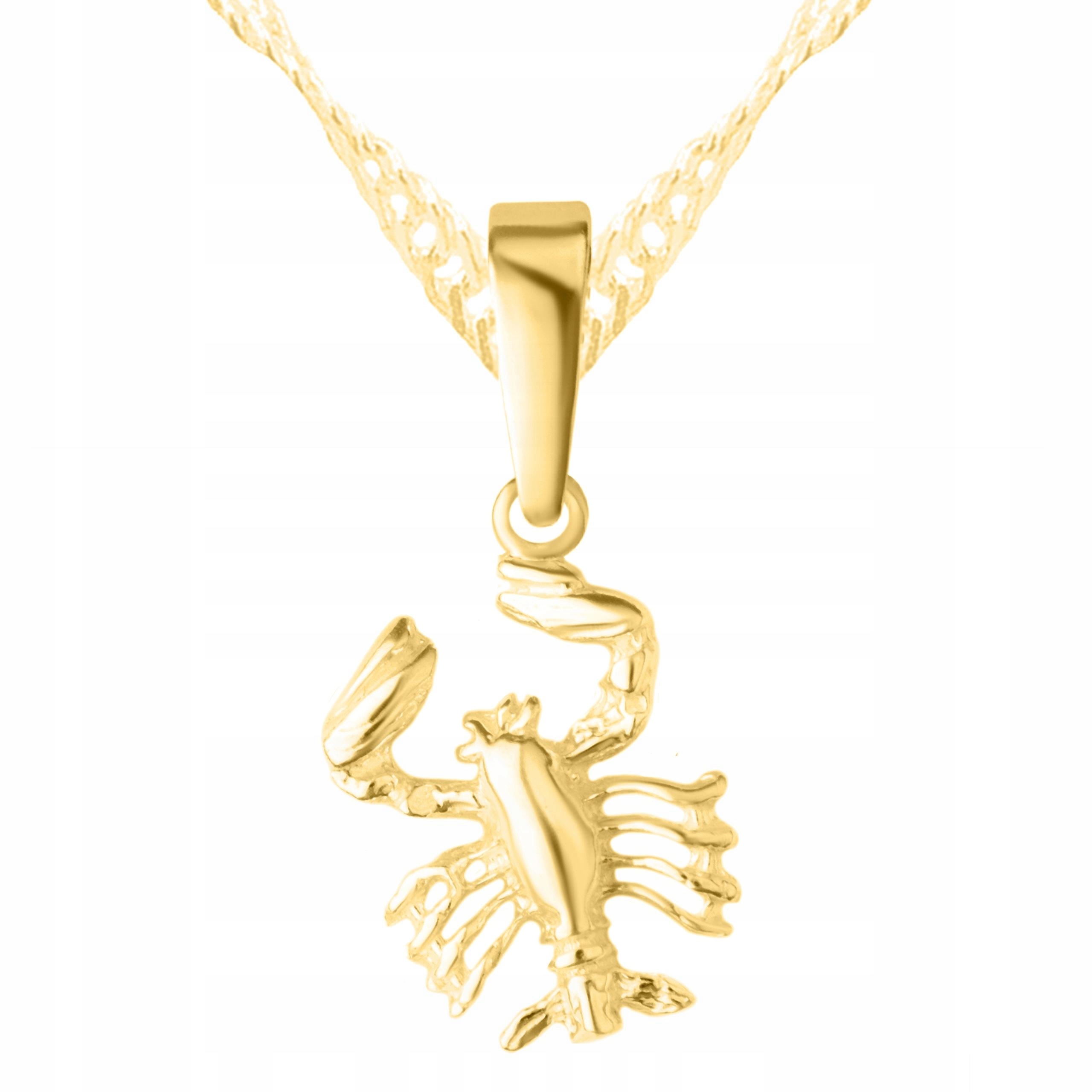 Zlatý náhrdelník s krabem humrem Krab humr oceán moře Stříbro 925