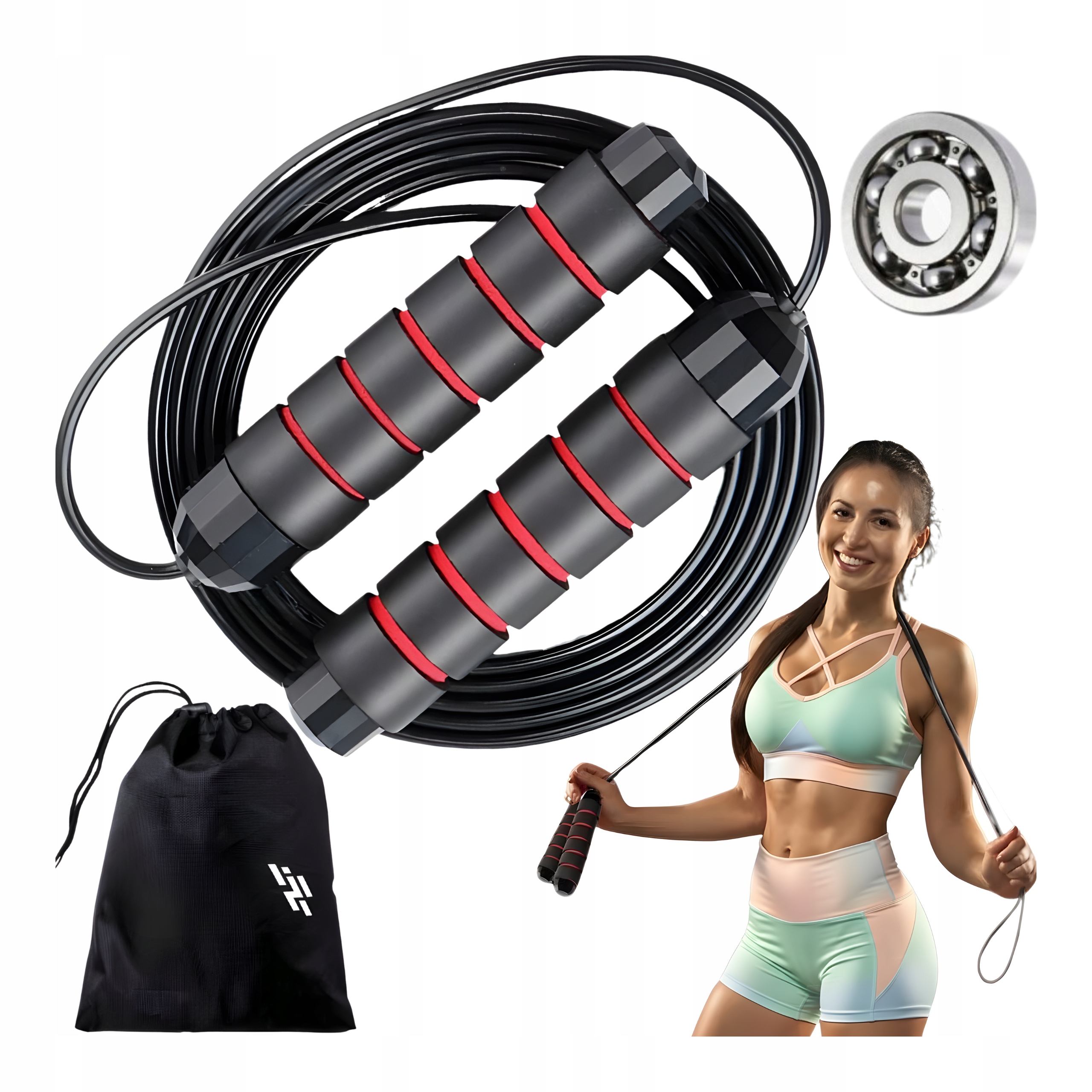 SkakanKa Regulowana Crossfit z Łożyskami Fitness Etui Profesjonalna Trening