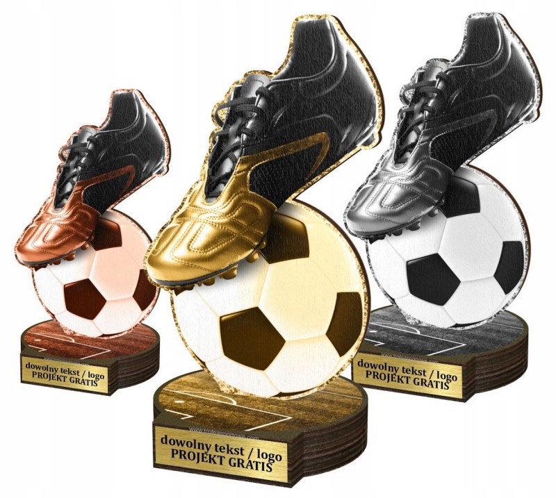 3ks Komplet sošek ze Dřeva barevný potisk 30-25-22 cm Fotbal