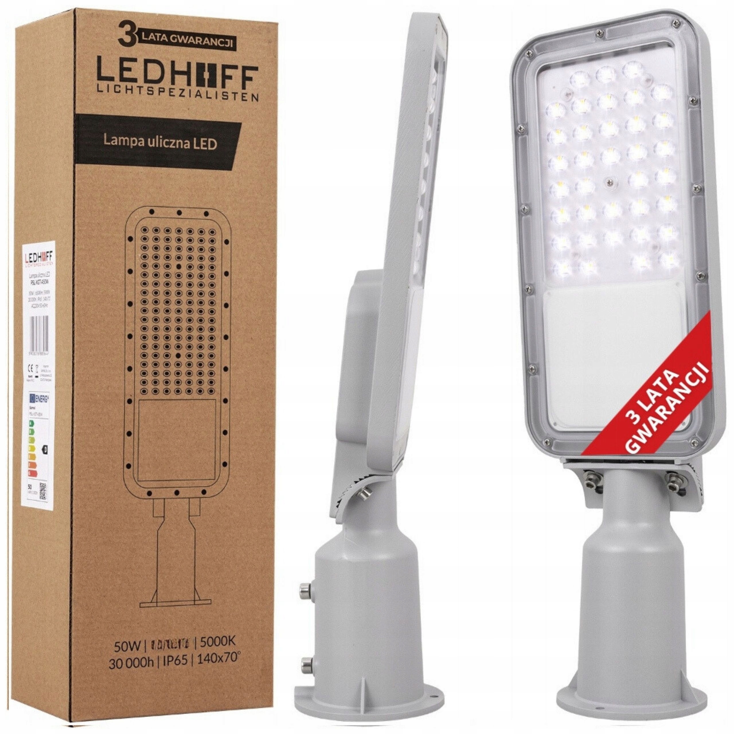 Lampa uliczna Led 50W Latarnia 230V Premium mocna na Parking plac drogę