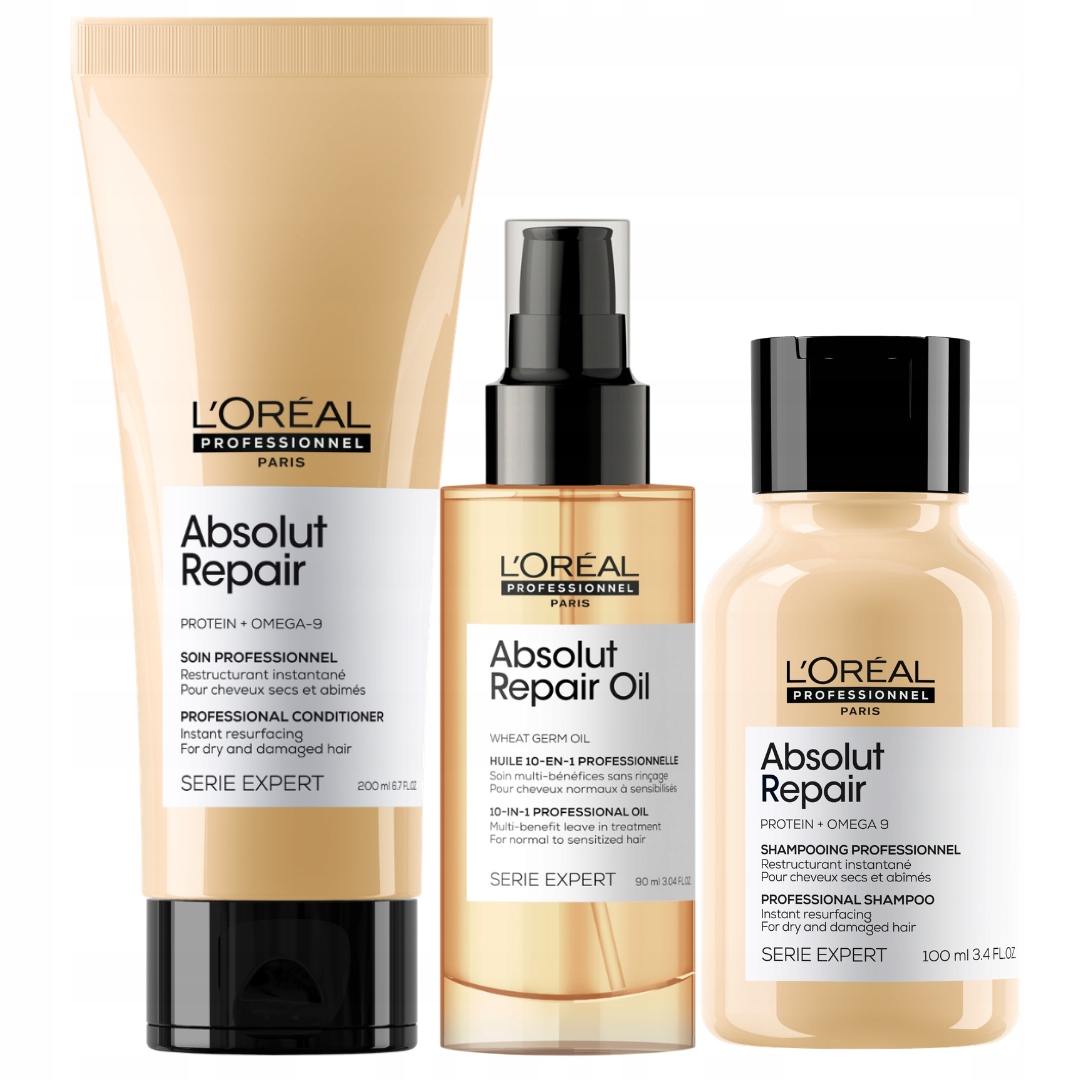 Loreal Absolut Repair Regenerująca odżywka, olejek do włosów zniszczonych