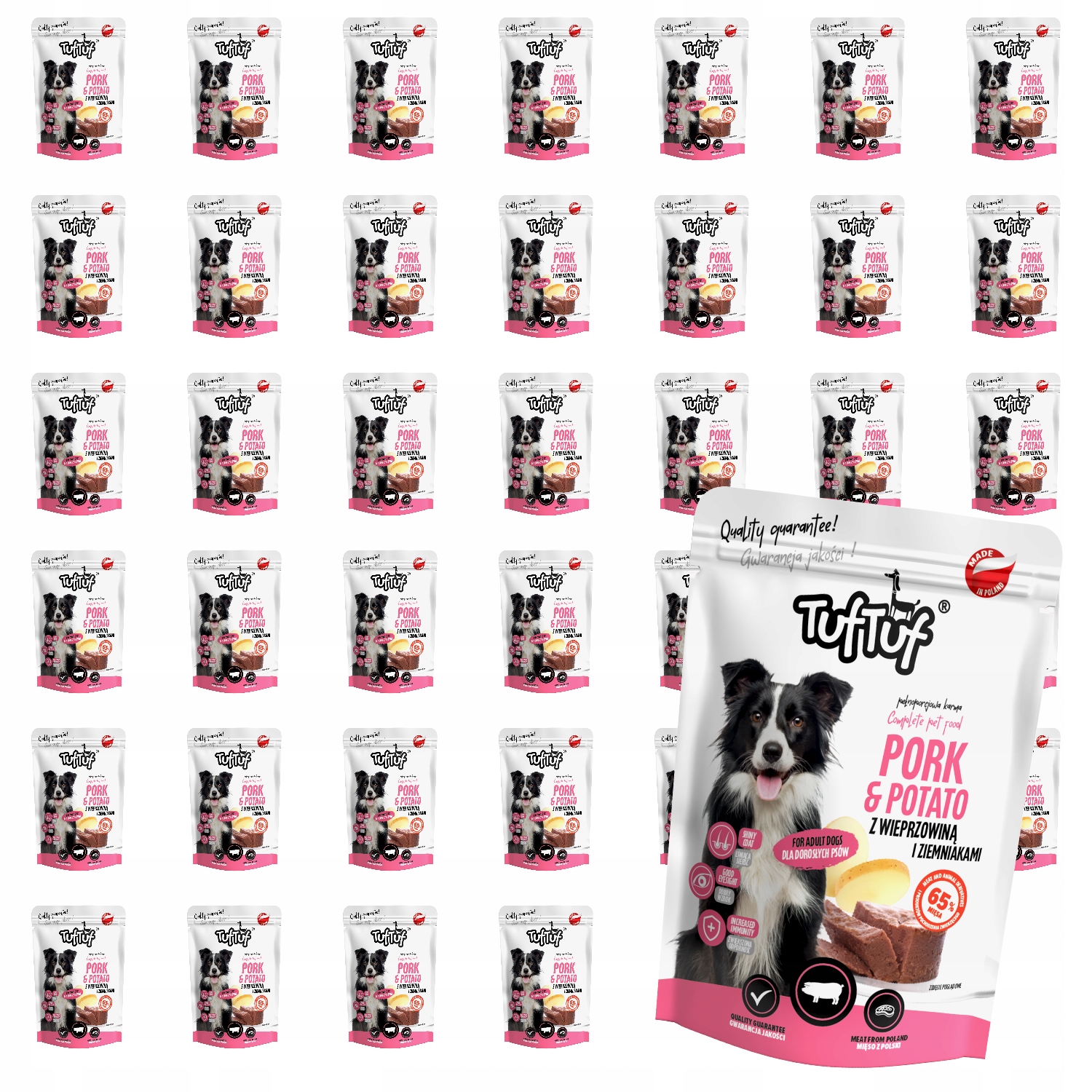 Levně Vlhké Krmivo Pro Psa TufTuf Vepřová Sáčka S Bramborem 40x300G