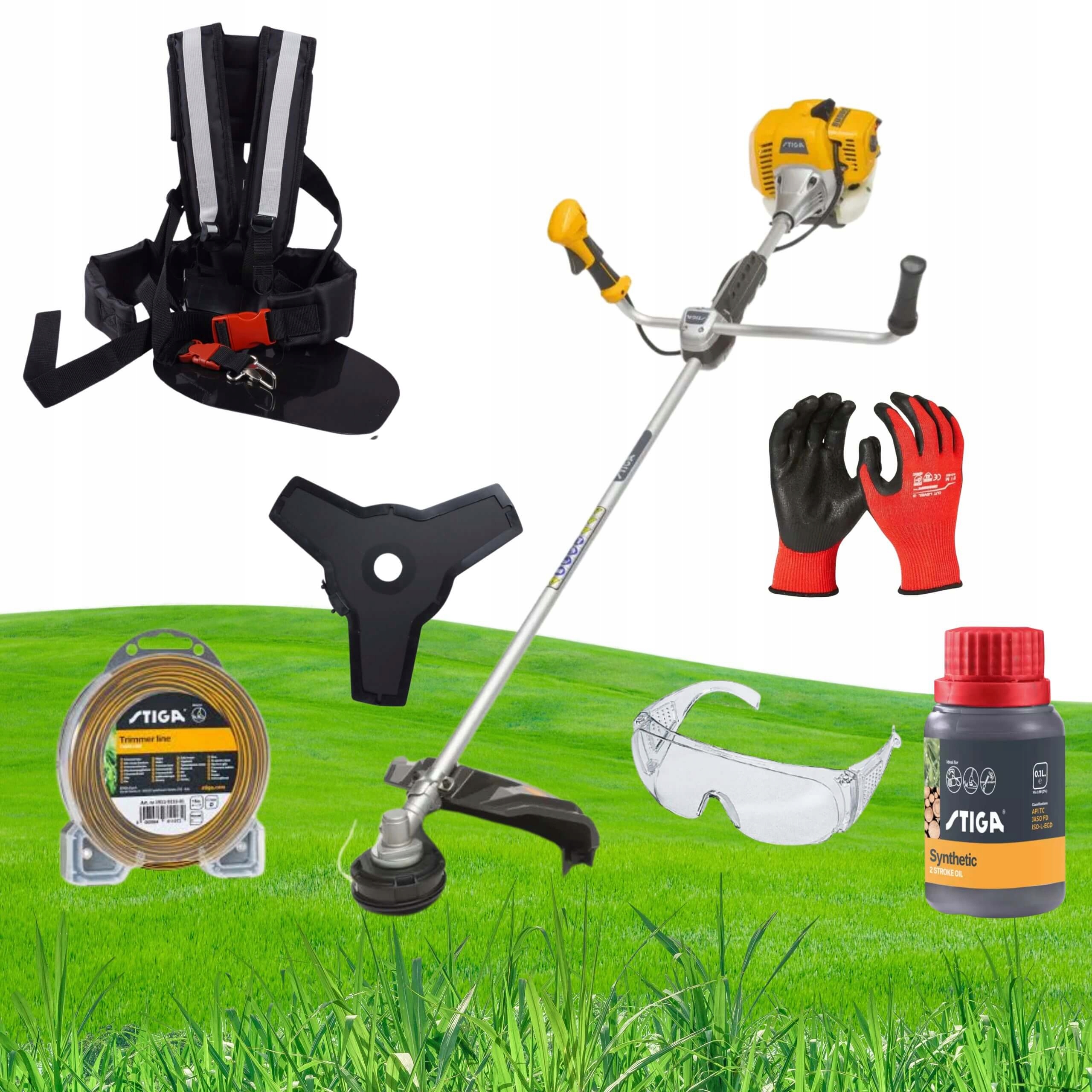 Kosa Spalinowa Stiga Bc 555 Okulary Olej Rękawice Żyłka