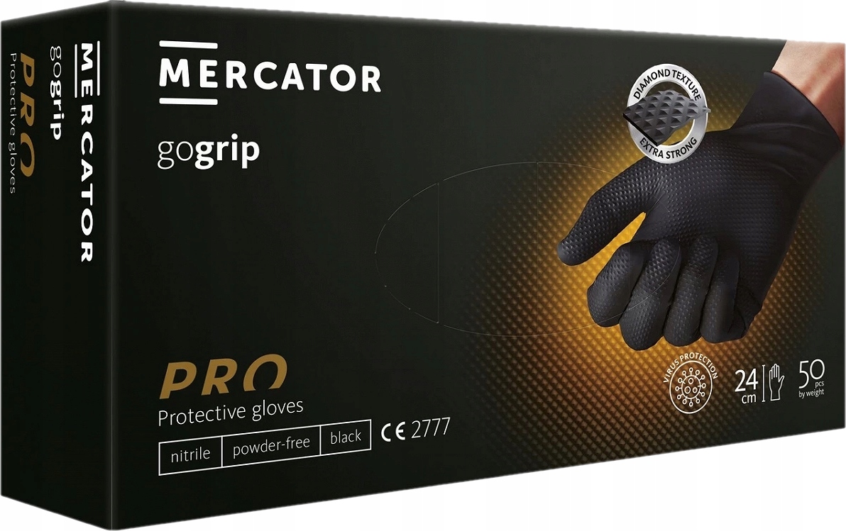 

Rękawice rękawiczki Nitrylowe bardzo mocne Go Grip