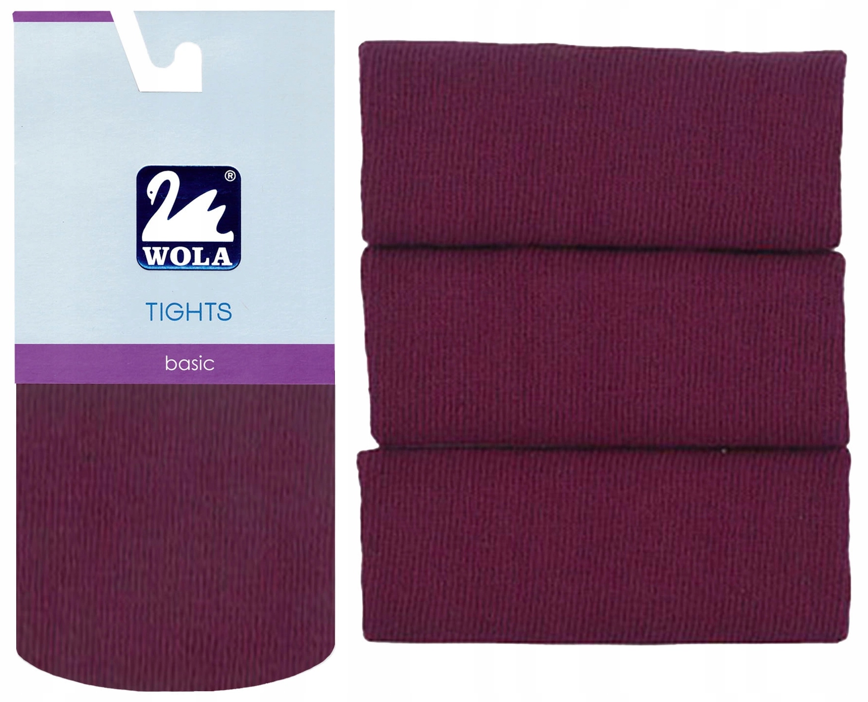 WOLA RAJSTOPY GŁADKIE BAWEŁNA 128/134 RED PLUM