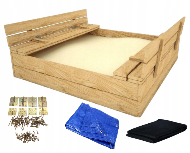 

Piaskownica dla dzieci z ławeczkami 120 zamykana