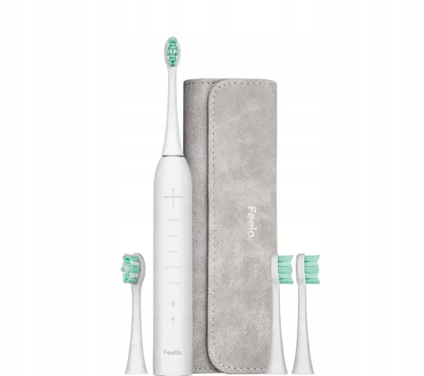 Szczoteczka soniczna Feelo Pro Premium Set Biała Akumulatorowa 4 końcówki