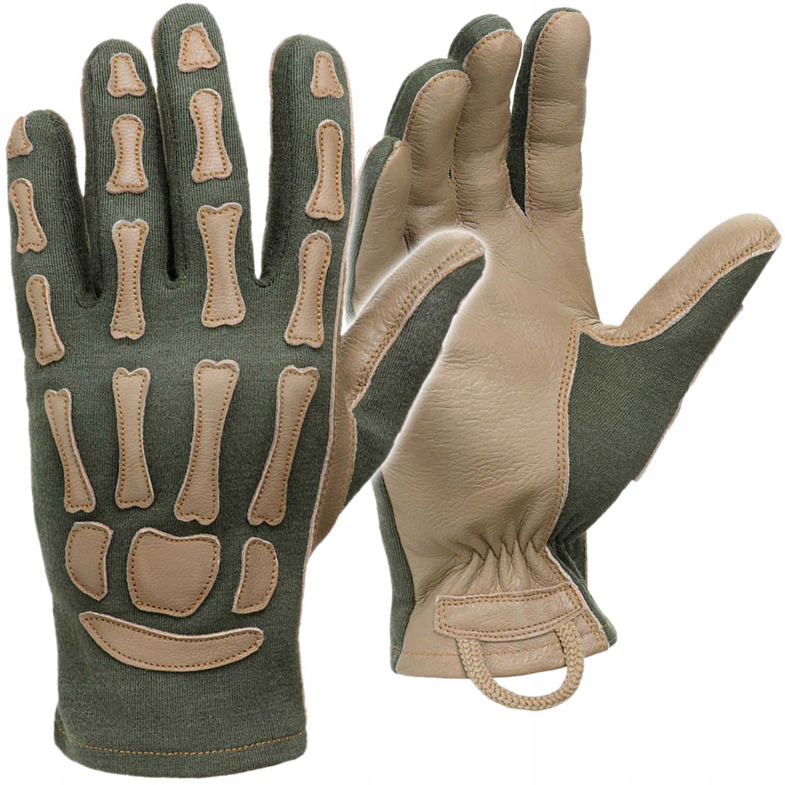 Taktické rukavice Skeleton M-tac Nomex Ohnivzdorná kůže Olive/Coyot L