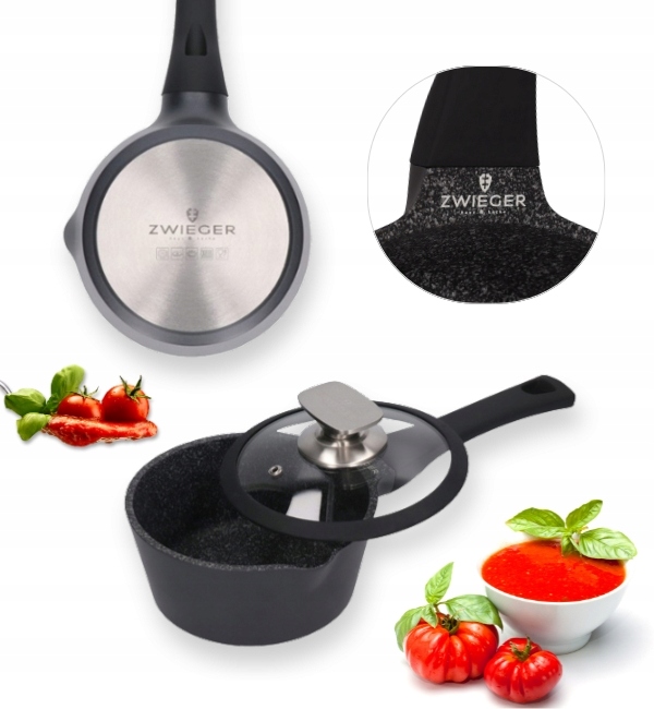 Zwieger Black Stone Rondel Pokrywka 16 CM Greblon Non-stick