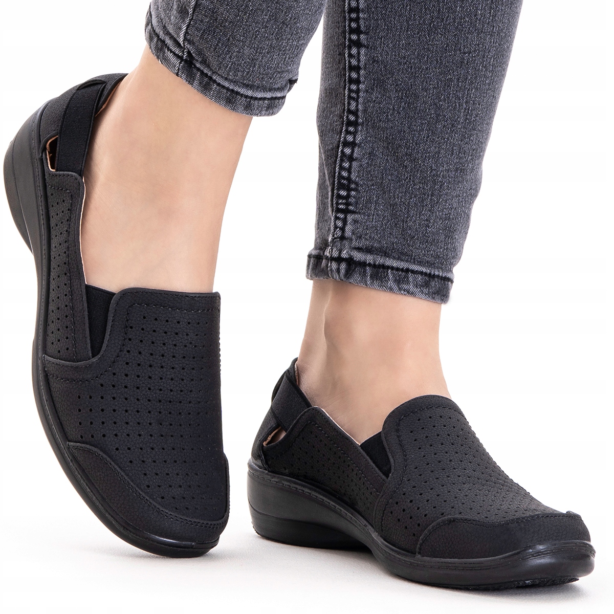 Polobotky vnitřní.KŮŽE pohodlné Širší lehké Ažurové měkké Wojtyłko 38