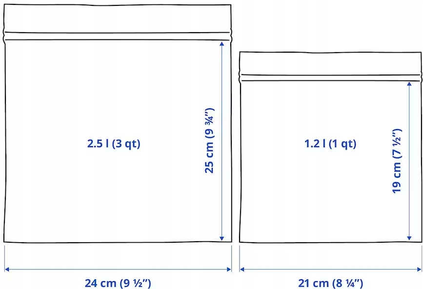 IKEA ISTAD WORECZKI STRUNOWE NA ŻYWNOŚĆ 2.5L/1.2L Linia Istad