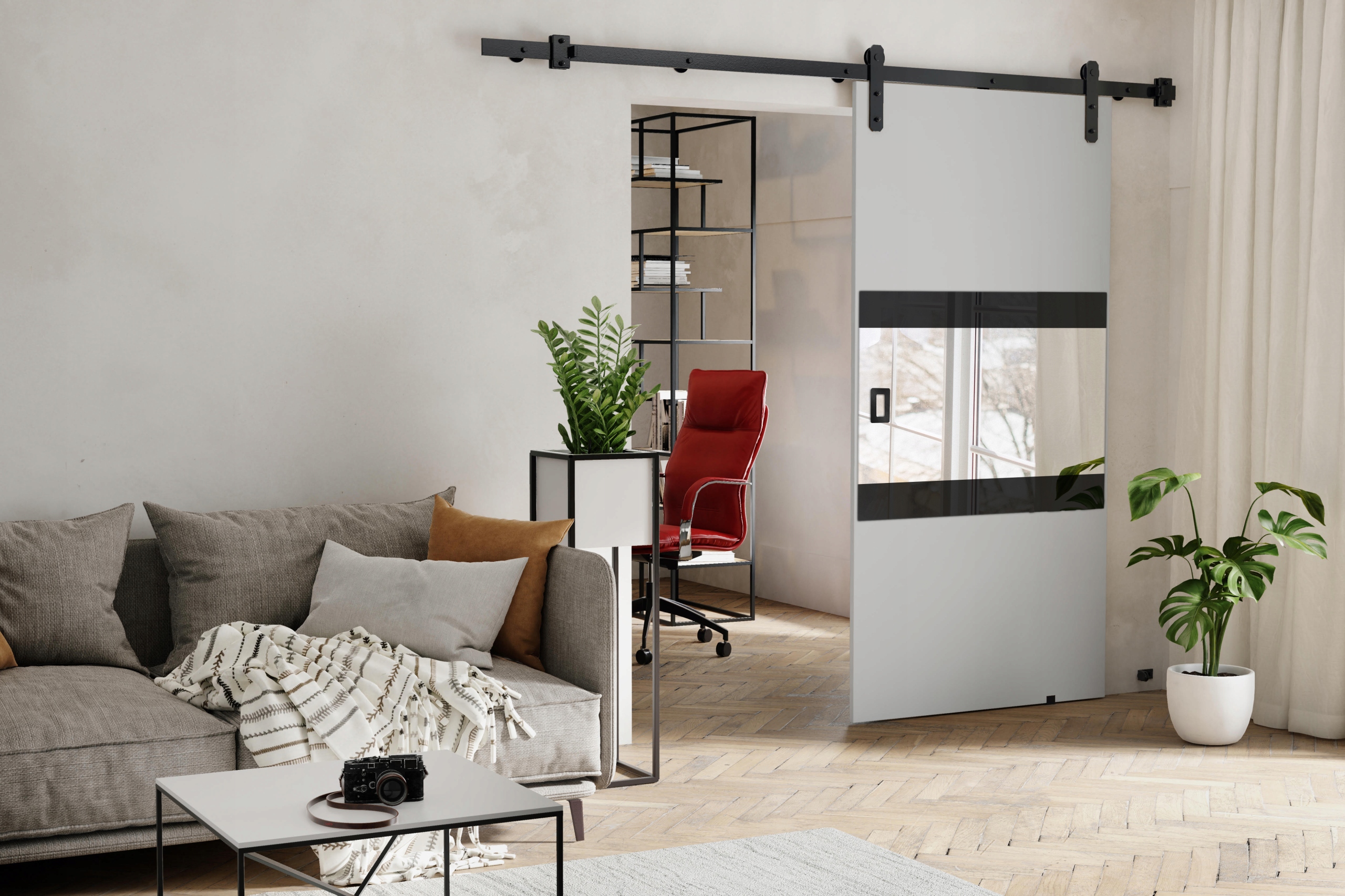 Drzwi przesuwne naścienne EMI 100 loft Marka Kier