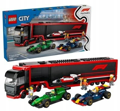 Lego(r) City 60445 Nákladní vůz s formulemi RB20 a AMR2