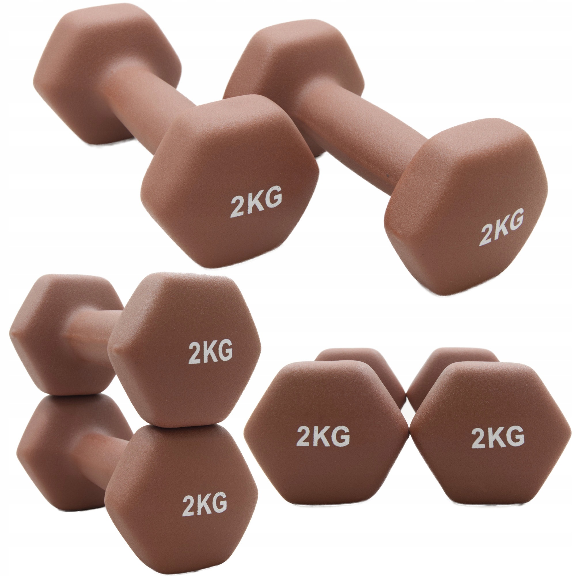 Zestaw ciężarki żeliwne hantle hantelki 2x2kg molti