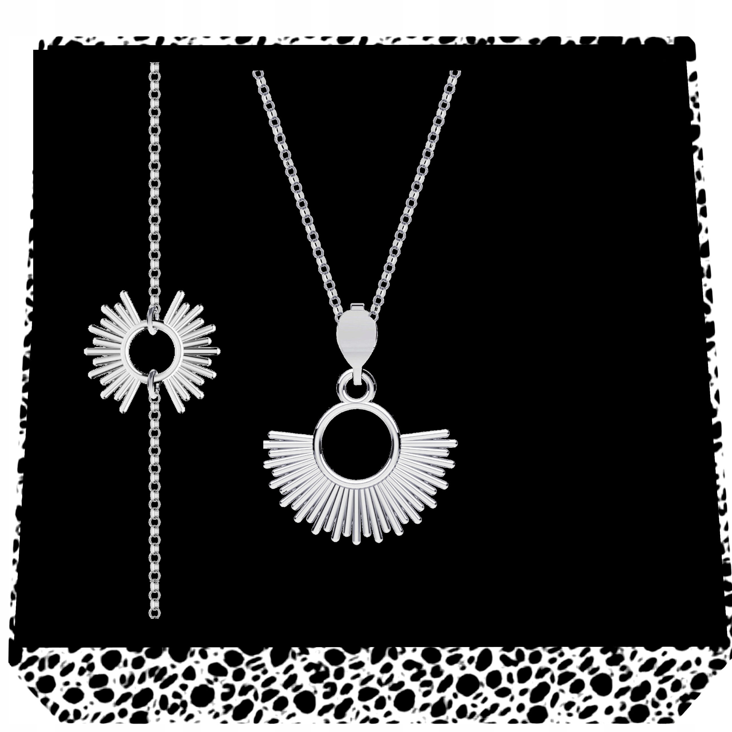 Stříbrný komplet šperků Západ slunce Minimalistický styl Stříbro ryzost 925