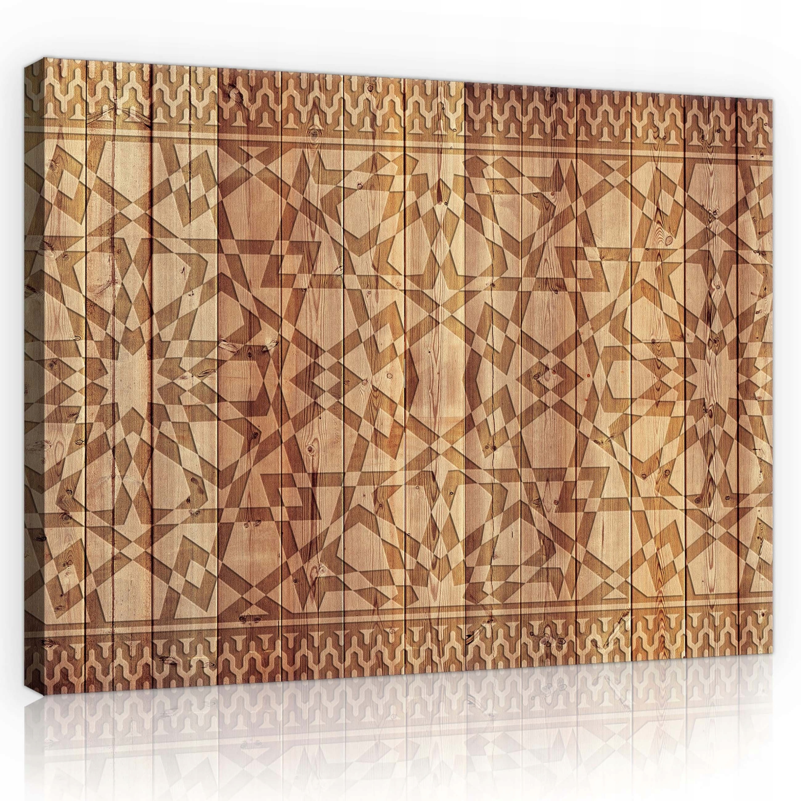 Obraz 70x50 Dřevěný vzor Etnické motivy do minimalistické pracovny