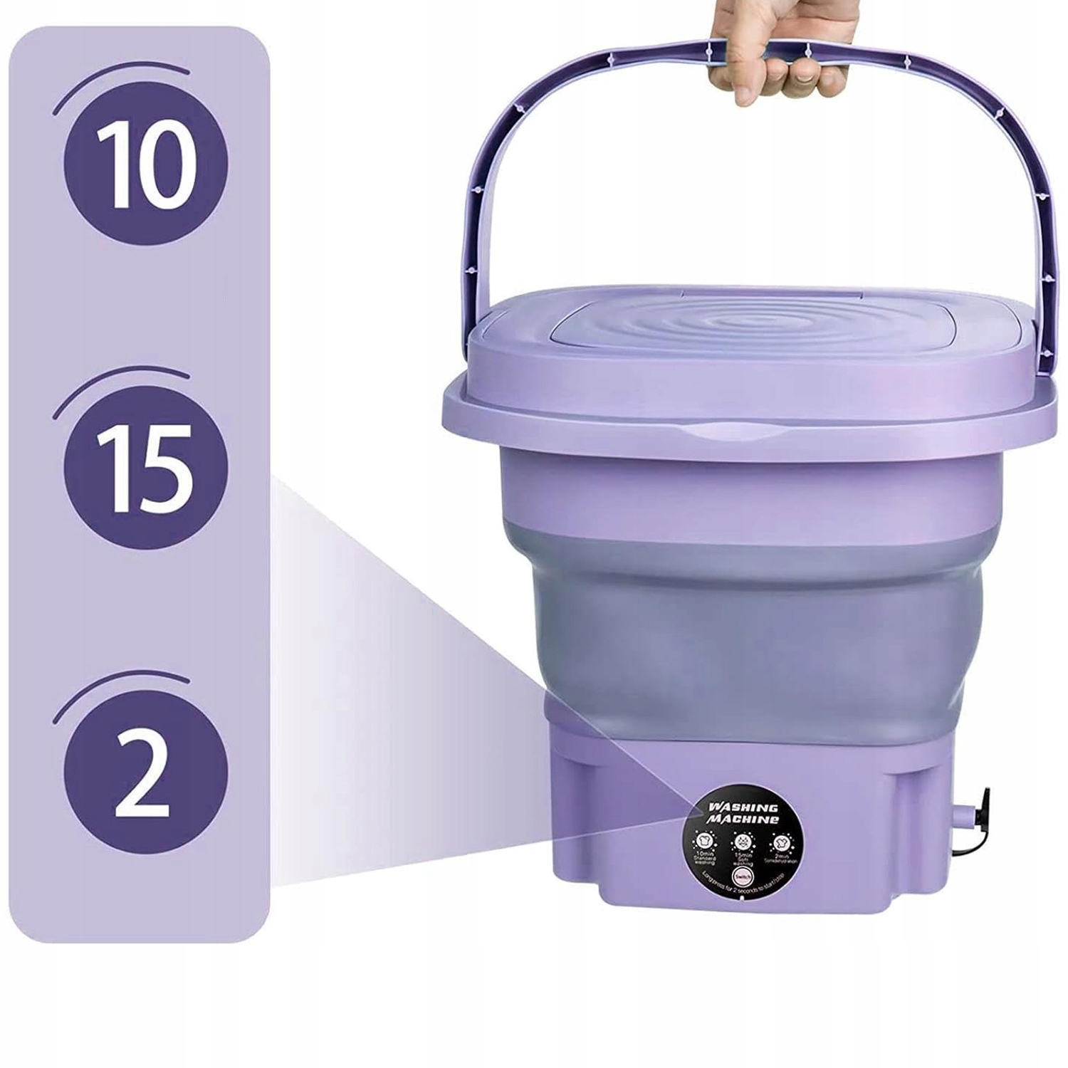 PRZENOŚNA MINI PRALKA SKŁADANA PODRÓŻNA AUTOMATYCZNA TURYSTYCZNA 8L Marka bez marki