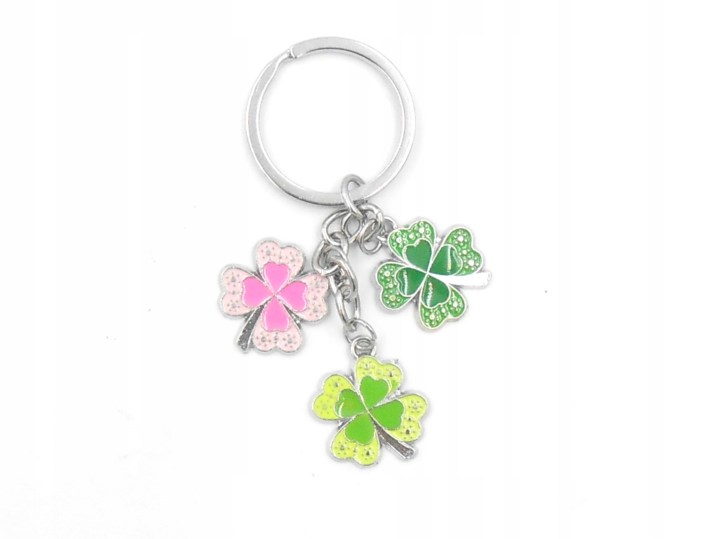 Brelok zawieszka do kluczy trzy koniczynki