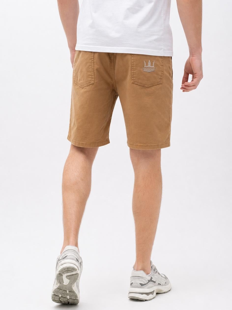 Krátké Kraťasy Látkové Béžové Jigga Wear Korona Na gumičce se zavazováním XL
